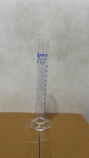 Graduated Cylinder, 250ml - Class B - Blue Graduations, Hexagonal Base