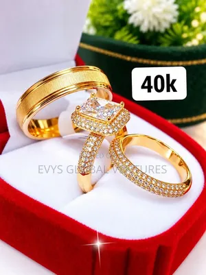 His & Hers Square Shaped Wedding and Engagement Rings