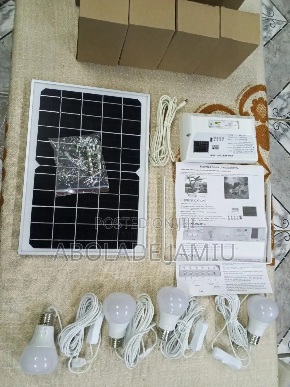 YINGHAO Solar Lighting System With 12W Panel and Complete Accessories