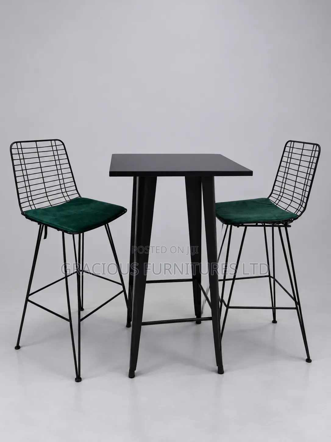 Modern 2-Seater Wire Bar Set / Kitchen Table & Stools