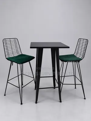 Modern 2-Seater Wire Bar Set / Kitchen Table & Stools
