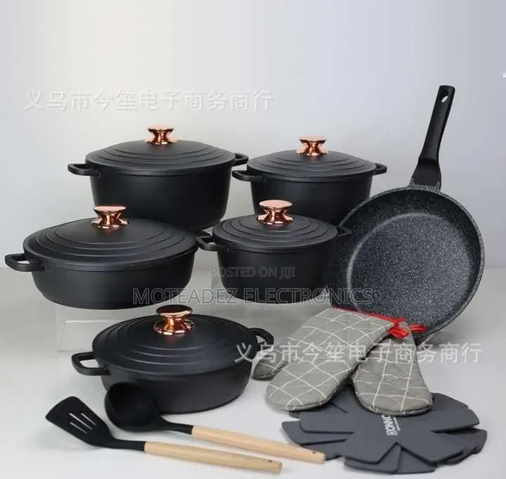 Donor 18pcs High Quality Non-Stick Die Cast Aluminum Cookware Set