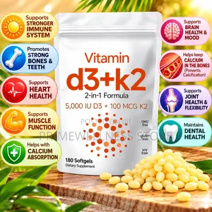 Vitamin D3 + K2 (5,000 IU D3 + 100 MCG K2, 180 Softgels