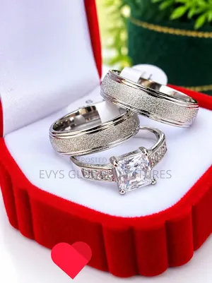 Original Stainless Steel Couple's Wedding Ring Set