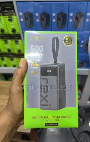 Rexi 50,0000mAh (22.5W )Super Fast Charging Powerbank With LED Light
