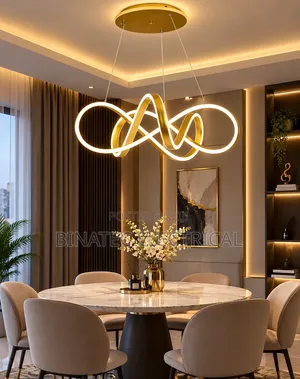 Luxury Gold Infinity Chandelier - Modern Ceiling Light for Living Room