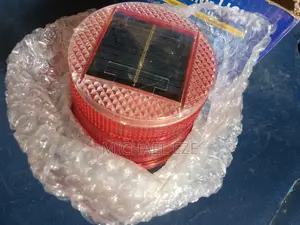 Solar Powered LED Warning Light – Red, Outdoor Safety Light