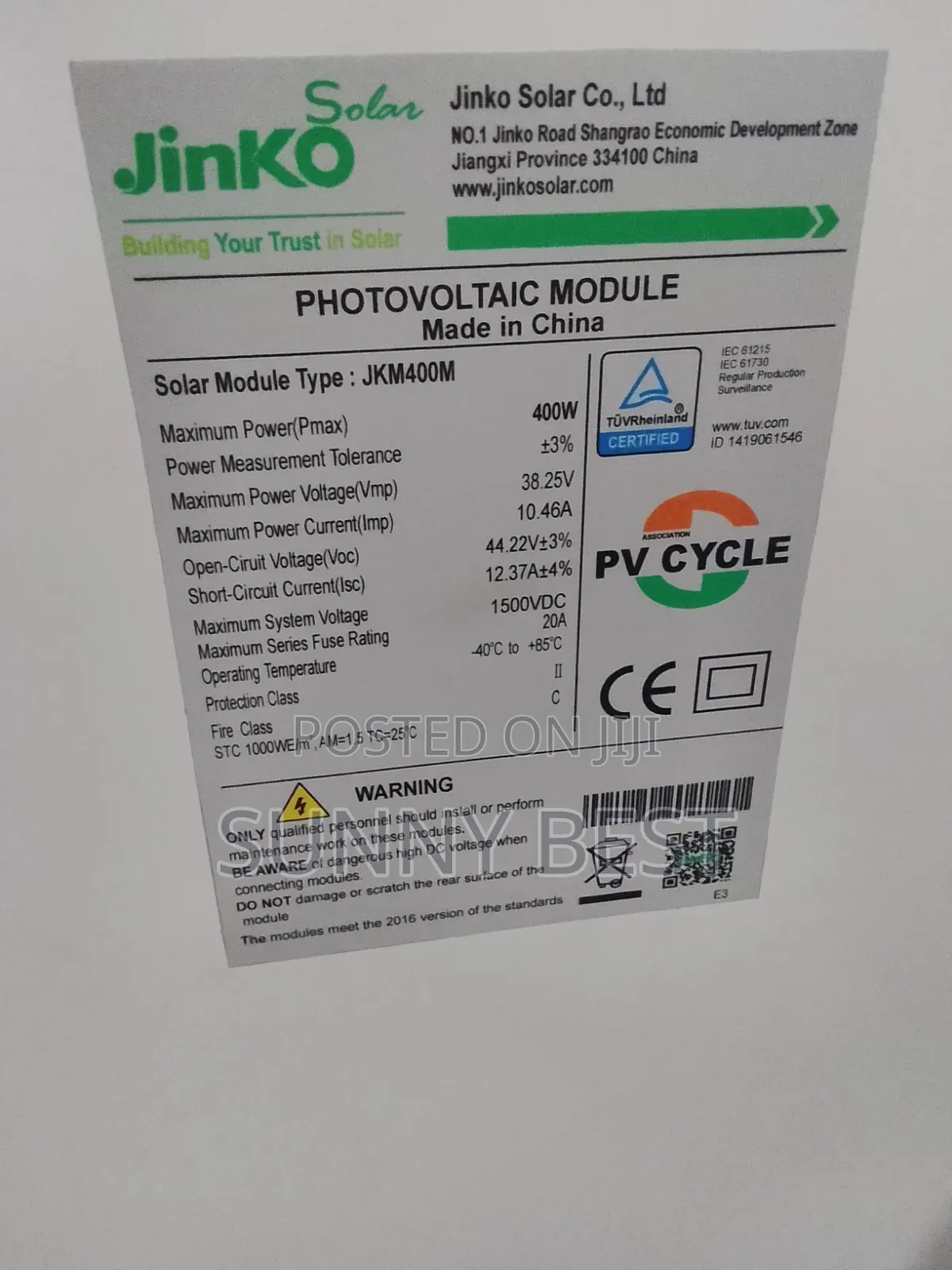 Jinko Solar Panel 400w