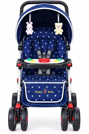 Baby Stroller With Food Tray - Navy Blue - New