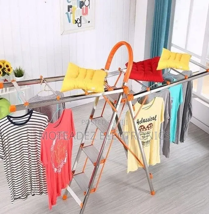 4 Layer 2in1 Heavy Duty Stainless Multipurpose Cloth Hanger/Ladder