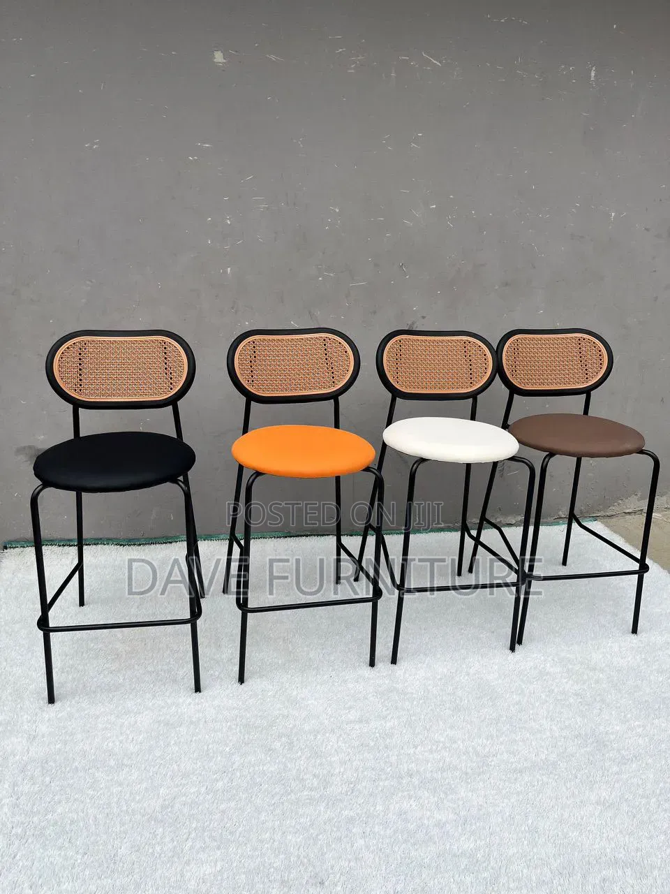 Unique Modern Cane-Back Barstool