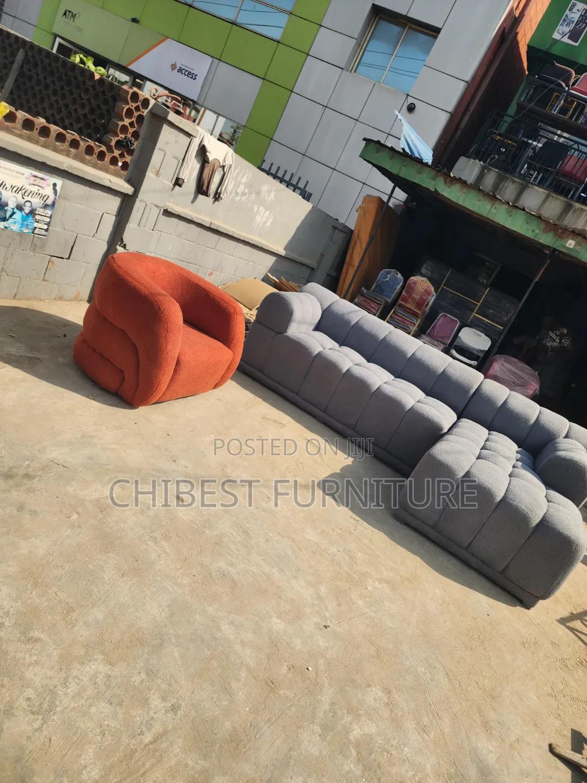 Executive L-Shaped Bubble Sofa Couch.