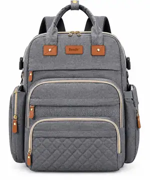 2 in 1 Baby Diaper Backpack With Bassinet Bed - Grey