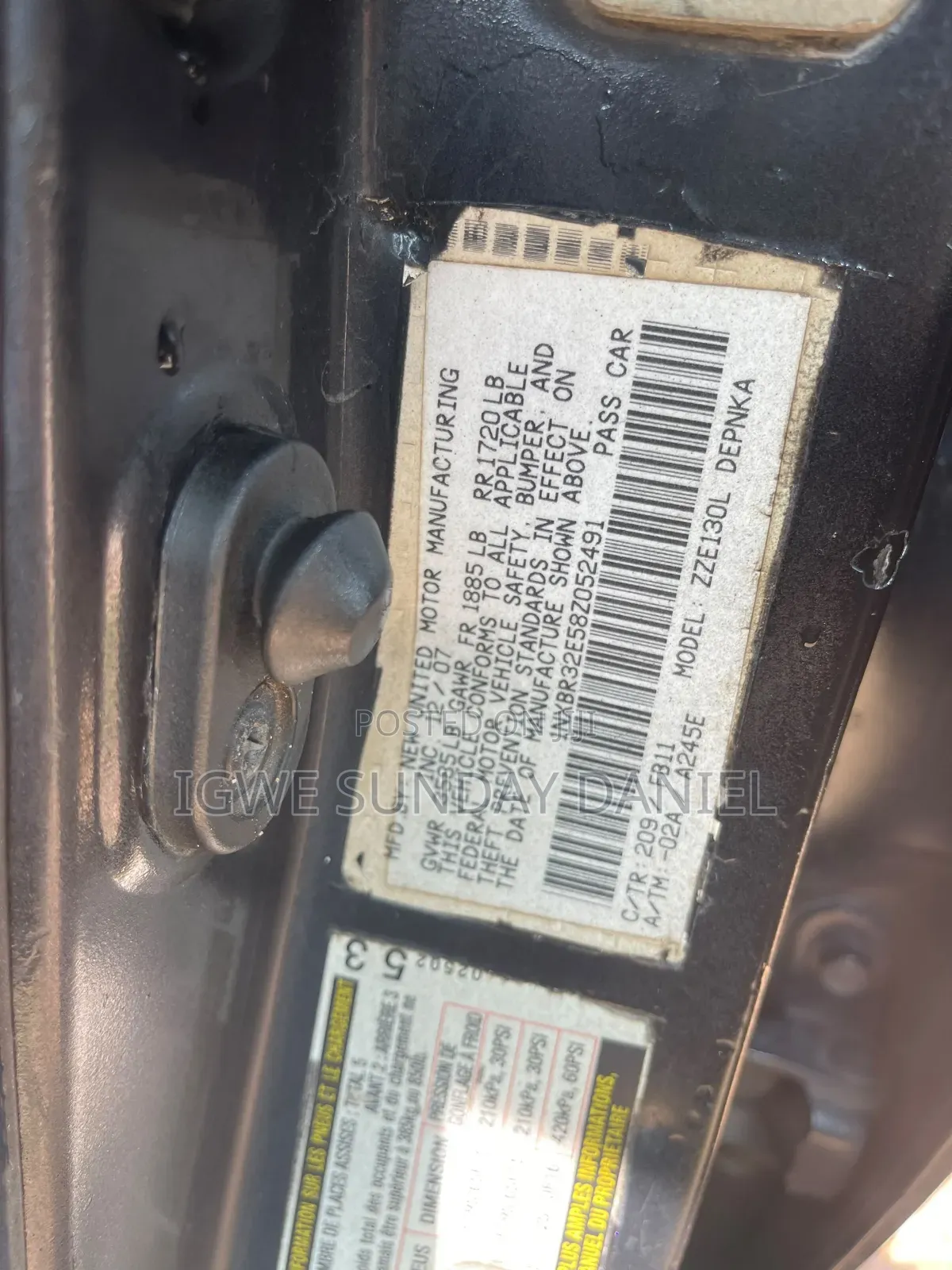 Toyota Corolla 2007 Black