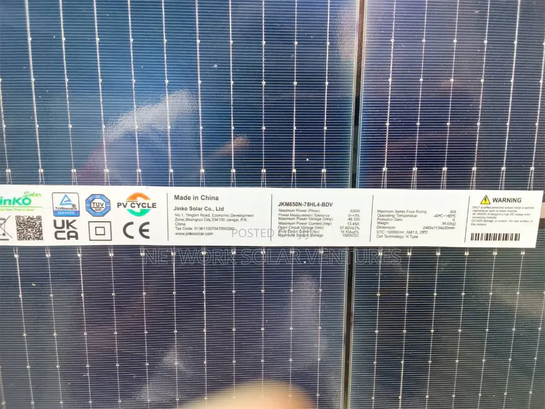650watts Jinko Bifacial Solar Panel 144cell