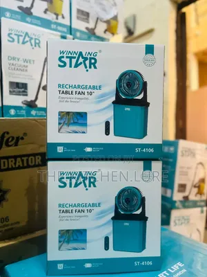 Winning Star 10-Inch Rechargeable Misting Table Fan