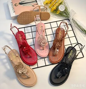 Brand New Women’s Luxury Flower Rhinestone Flat Sandals – Sizes 36-41