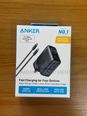 Anker Charger (140W, 4-Port, PD 3.1) With USB-C Cable