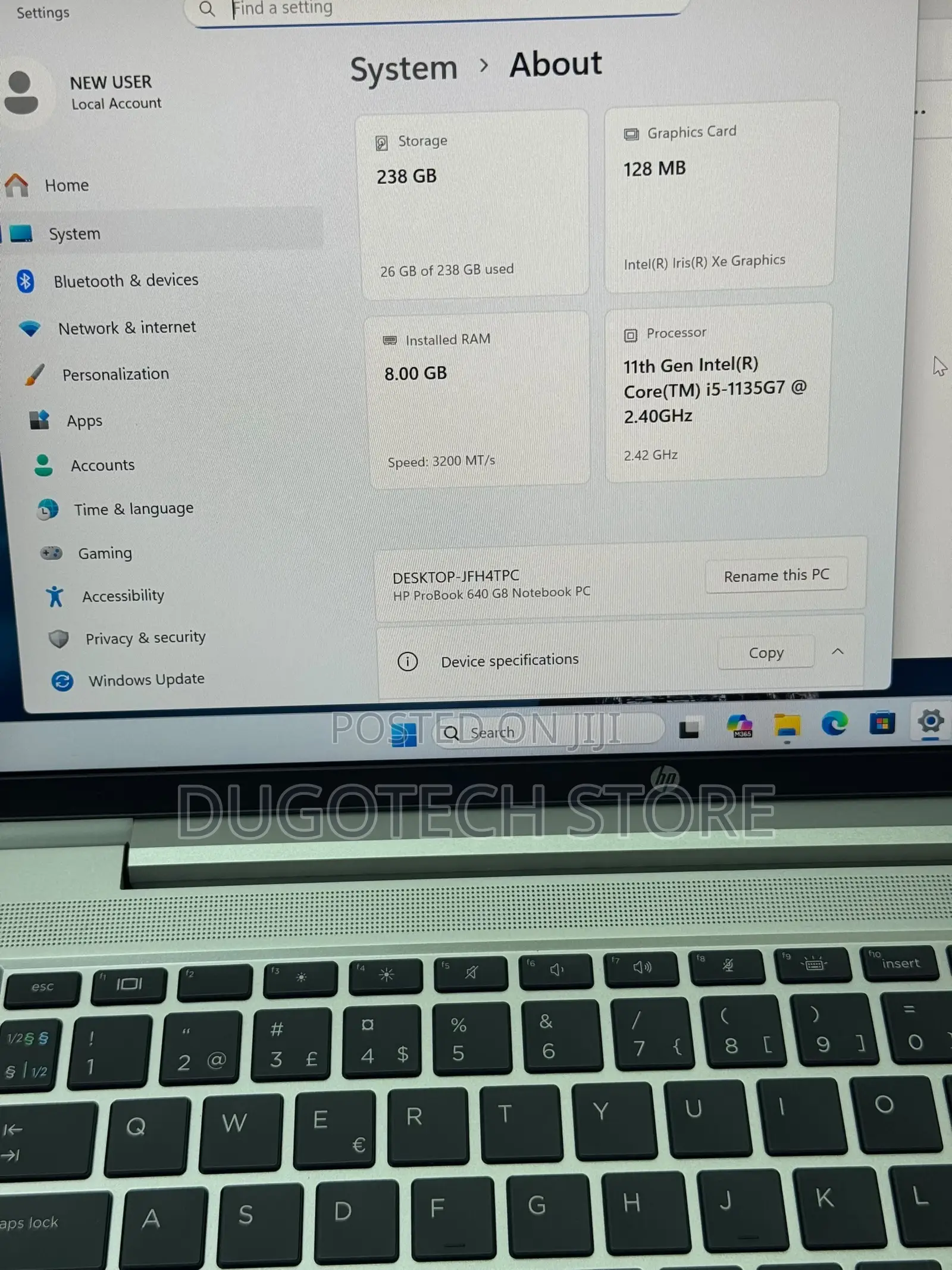 Laptop HP ProBook 640 G8 8GB Intel Core i5 SSD 256GB