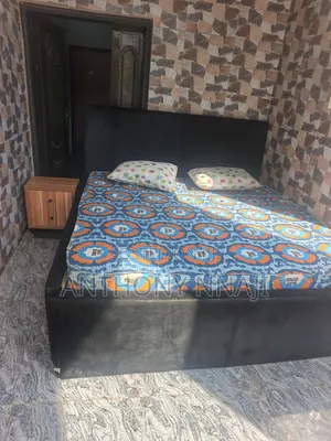Solid Bed Frame, 6by6 With Mouka Foam and Bedside Drawer With Pillows