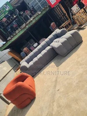 Luxury L-Shaped Grey Sofa Couch.