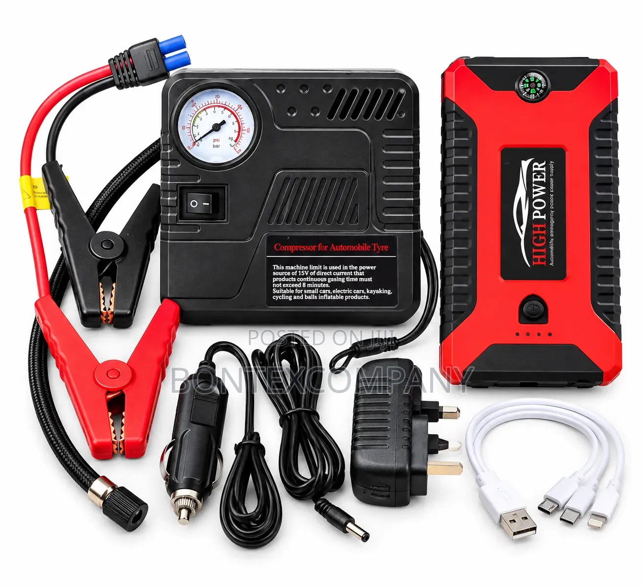High-Power Multi-Function Jump Starter With Pump