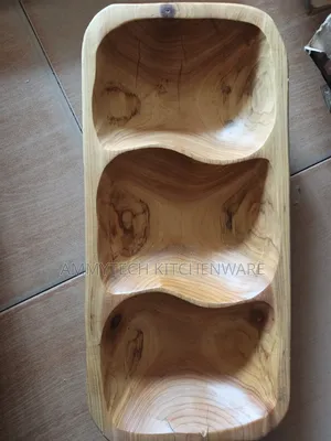 3-Compartment Wooden Serving Tray/ Platter