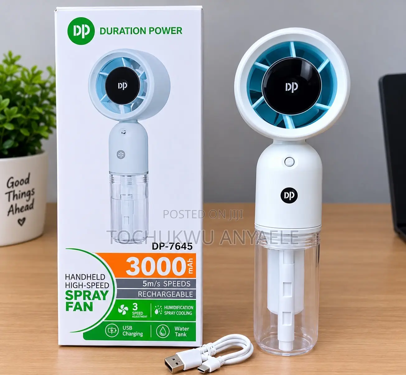 DP-7645 3000mAh Handheld Mist Fan