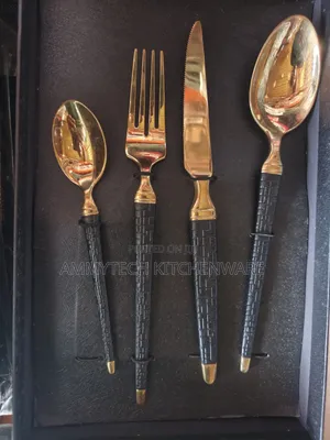 4pcs Thick Black Cutlery Sets
