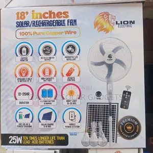 18 Inches Solar Rechargeable Fan