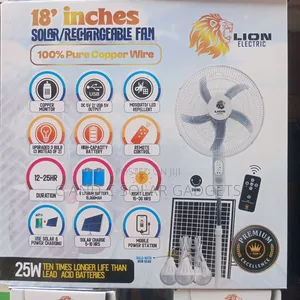 18 Inches Solar Rechargeable Fan