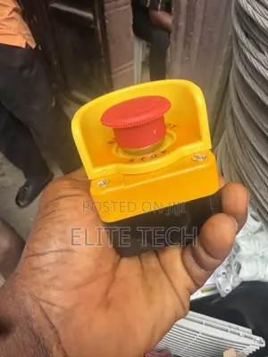 Emergency Stop Push Button Switch With Protective Yellow Enclosure Box