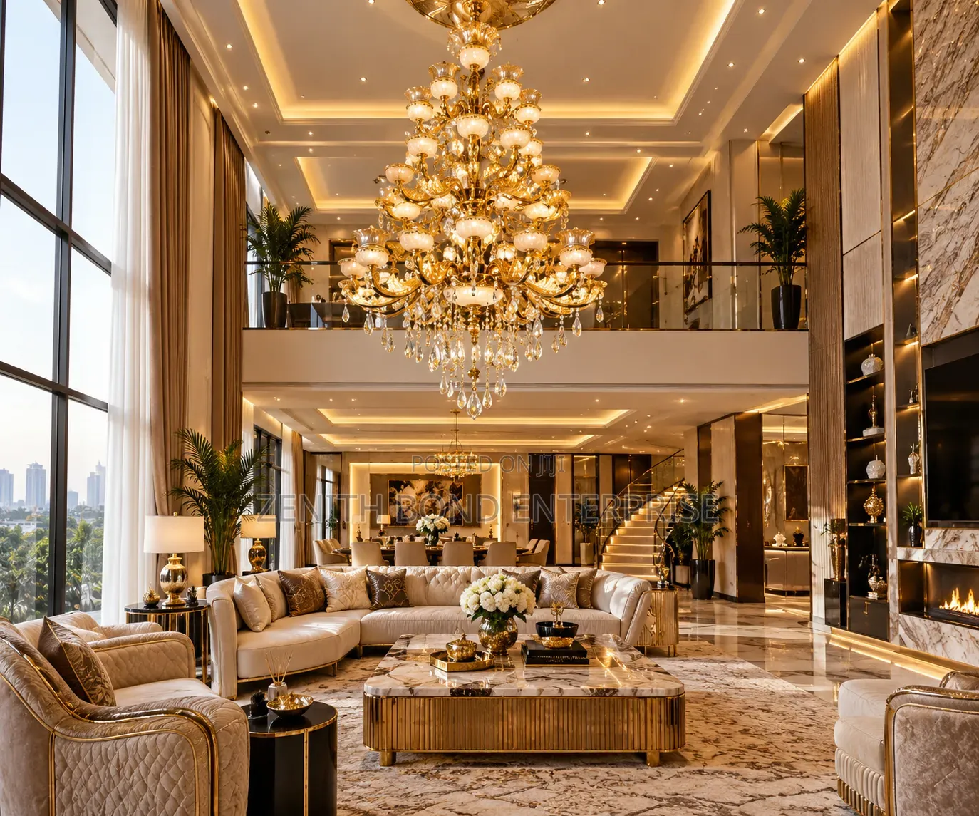 Premium 4-Step Marble Castle Chandelier
