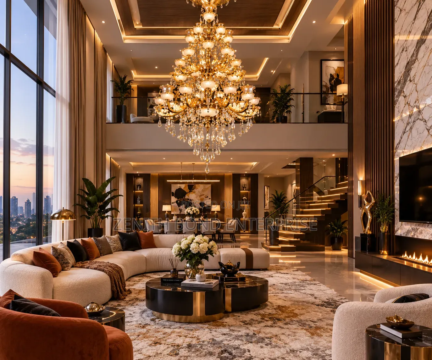 Premium 4-Step Marble Castle Chandelier