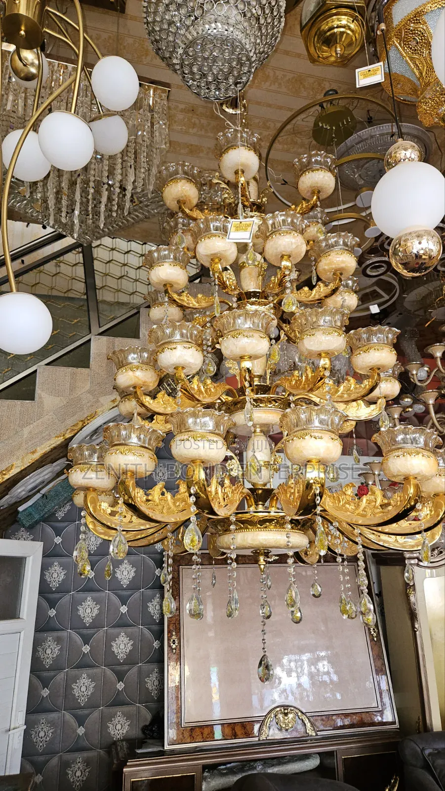 Premium 4-Step Marble Castle Chandelier