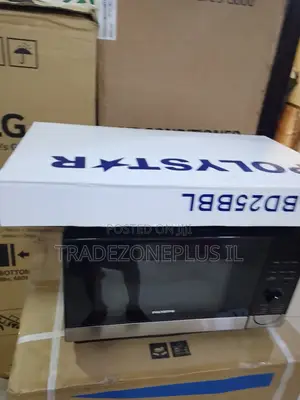 Black Polystar Microwave Oven for Modern Cabinet Designs