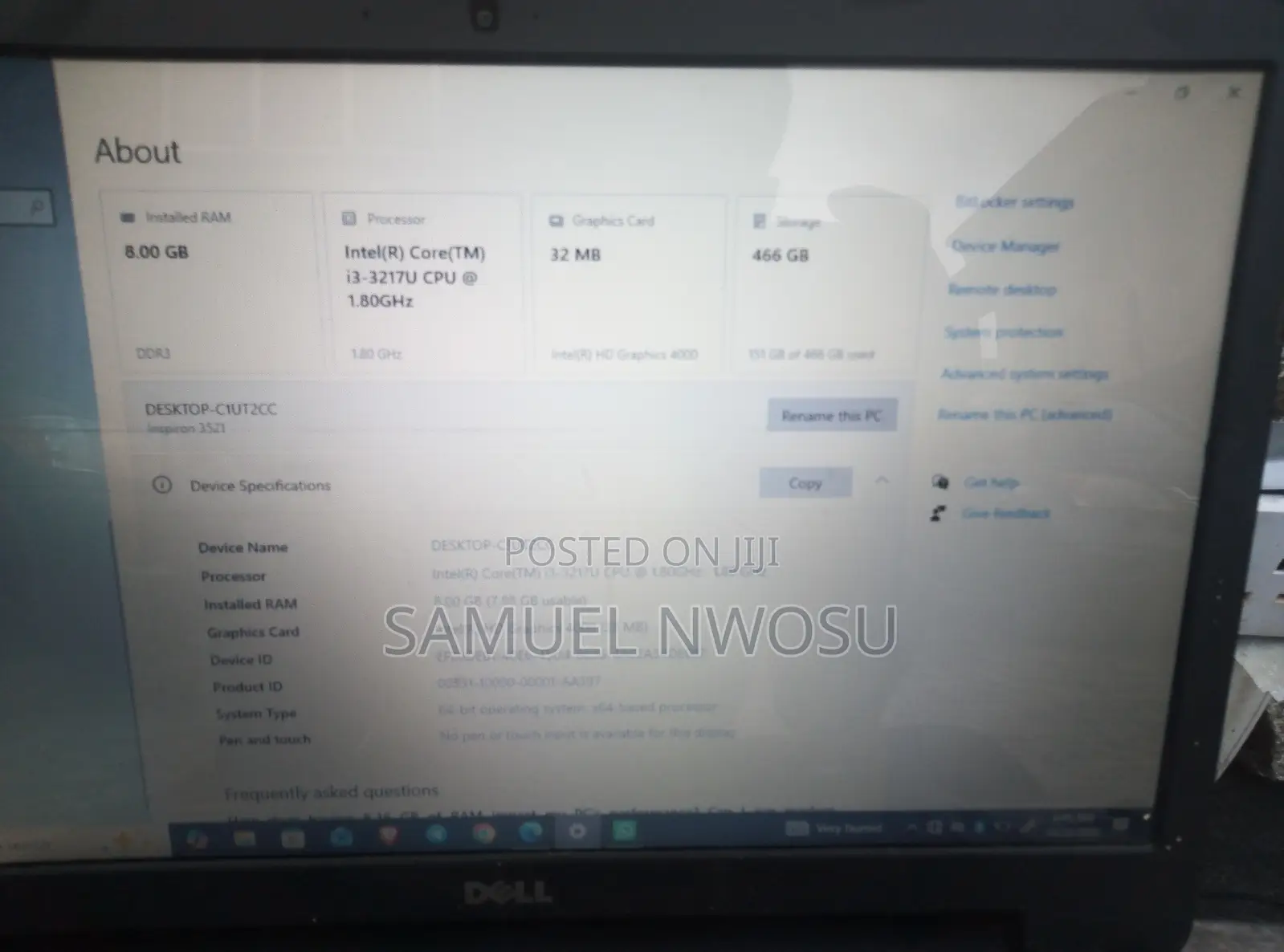 Laptop Dell Inspiron 15 3521 8GB Intel Core i3 HDD 500GB
