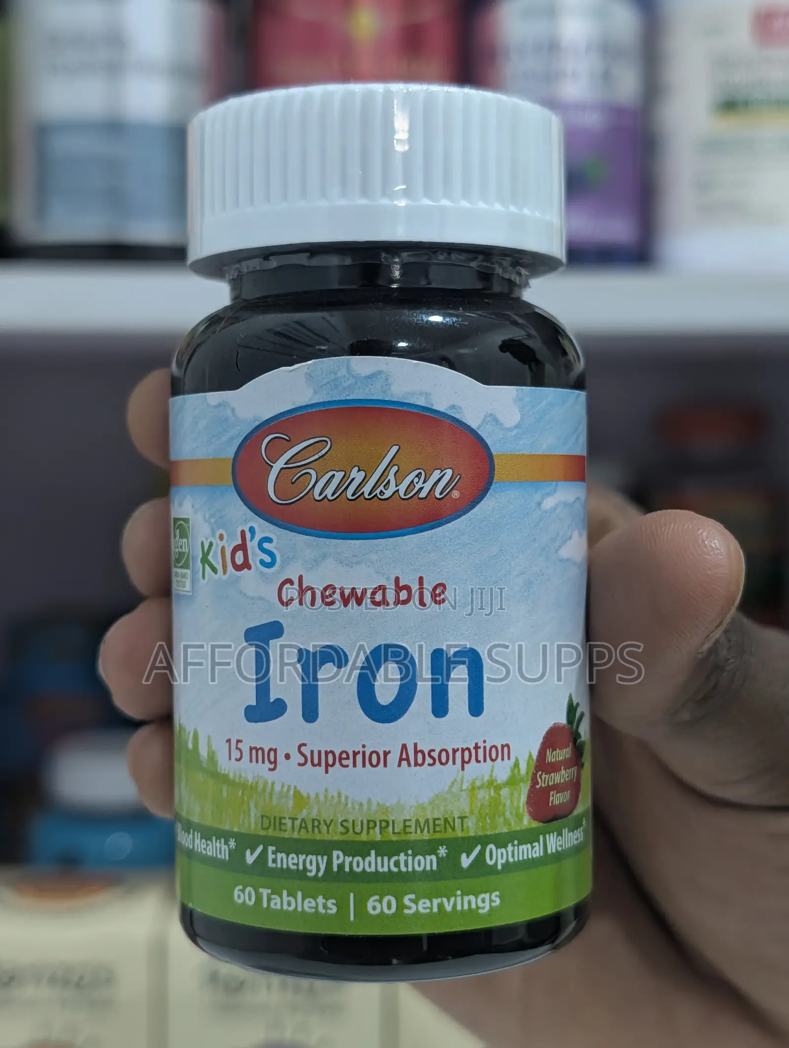 Carlson Chewable Iron – Strawberry Flavour, 60 Tablets