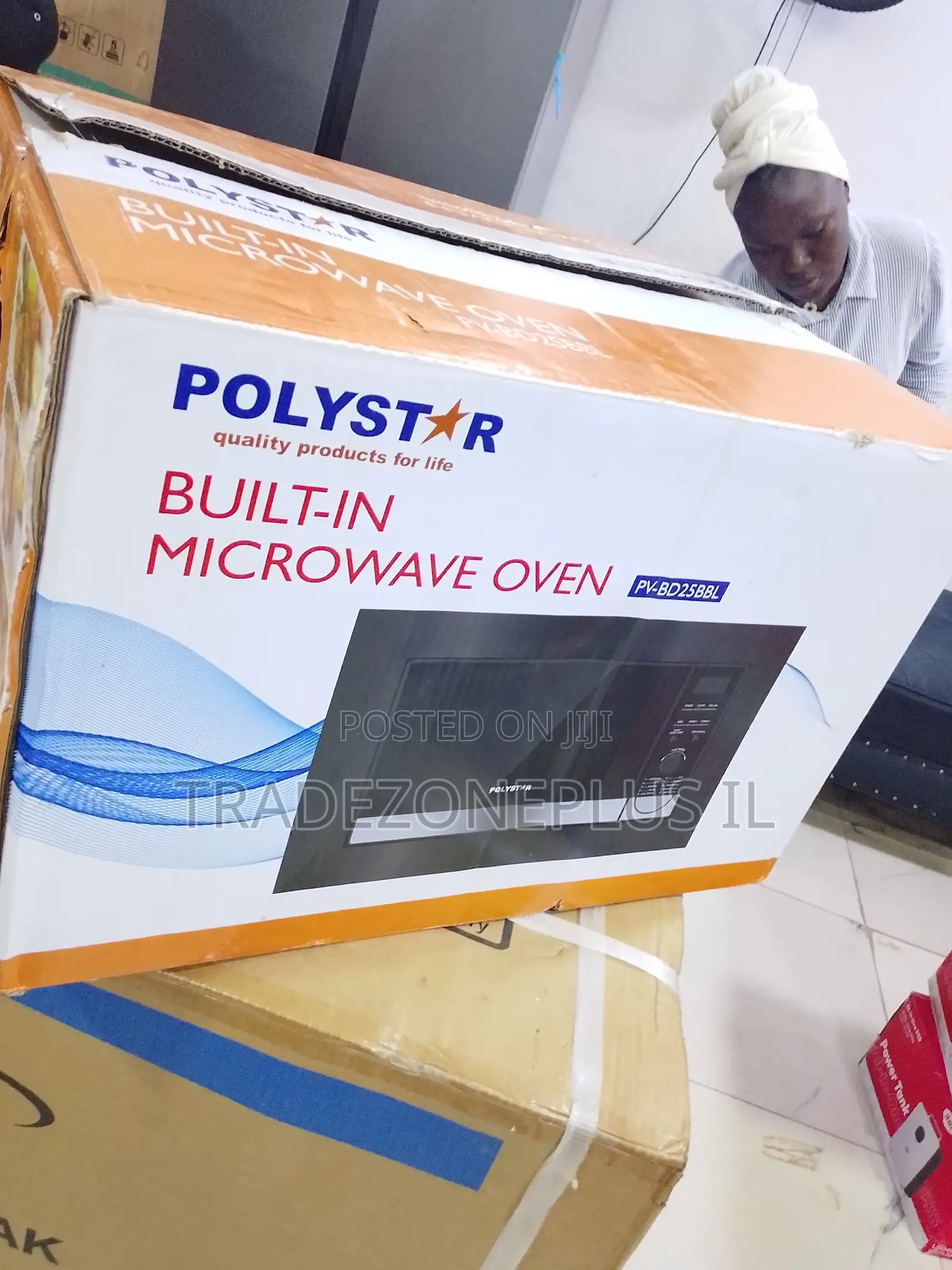 Black Digital Microwave With Grill by Polystar