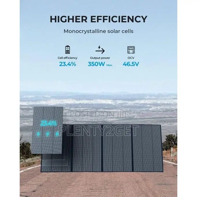 BLUETTI 350W Portable Solar Panel, 23.4% High Conversion Efficiency