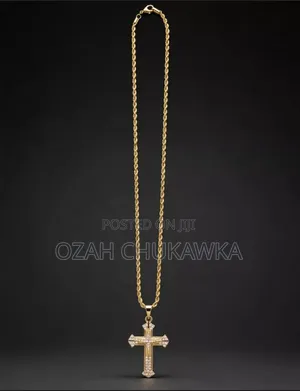 A Stainless Gold Cross Chain