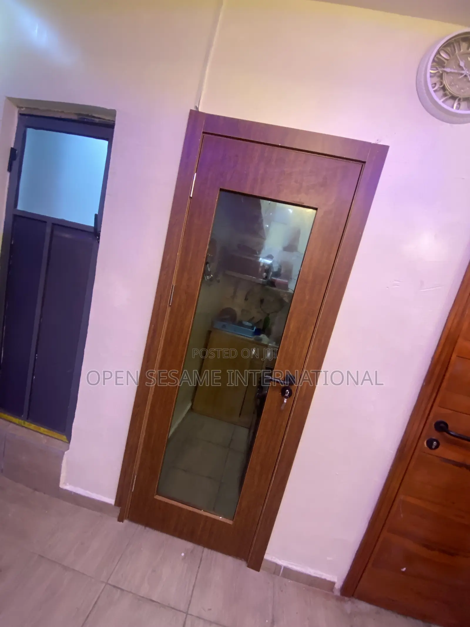HDF Mahogany Glass Door