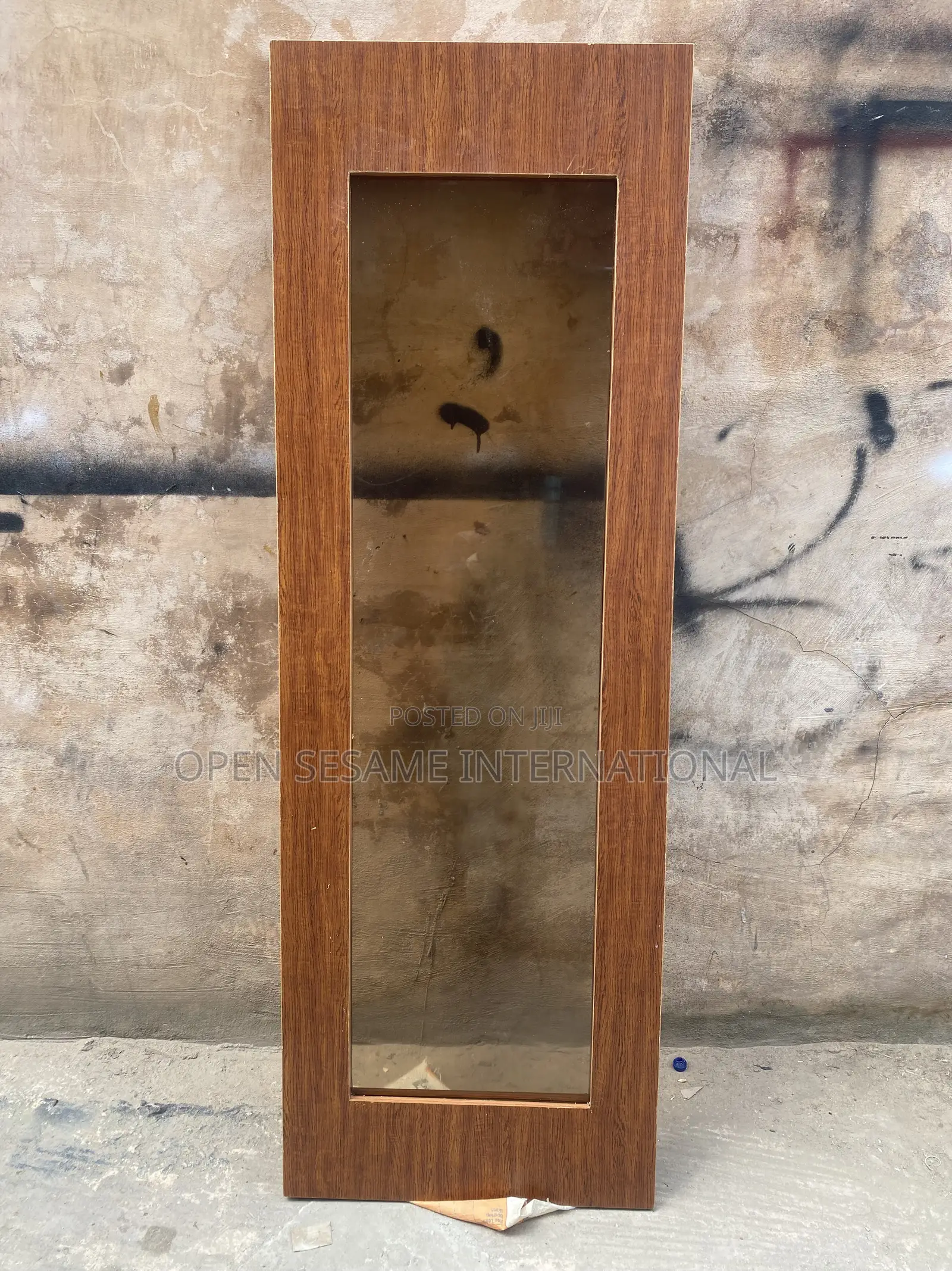 HDF Mahogany Glass Door