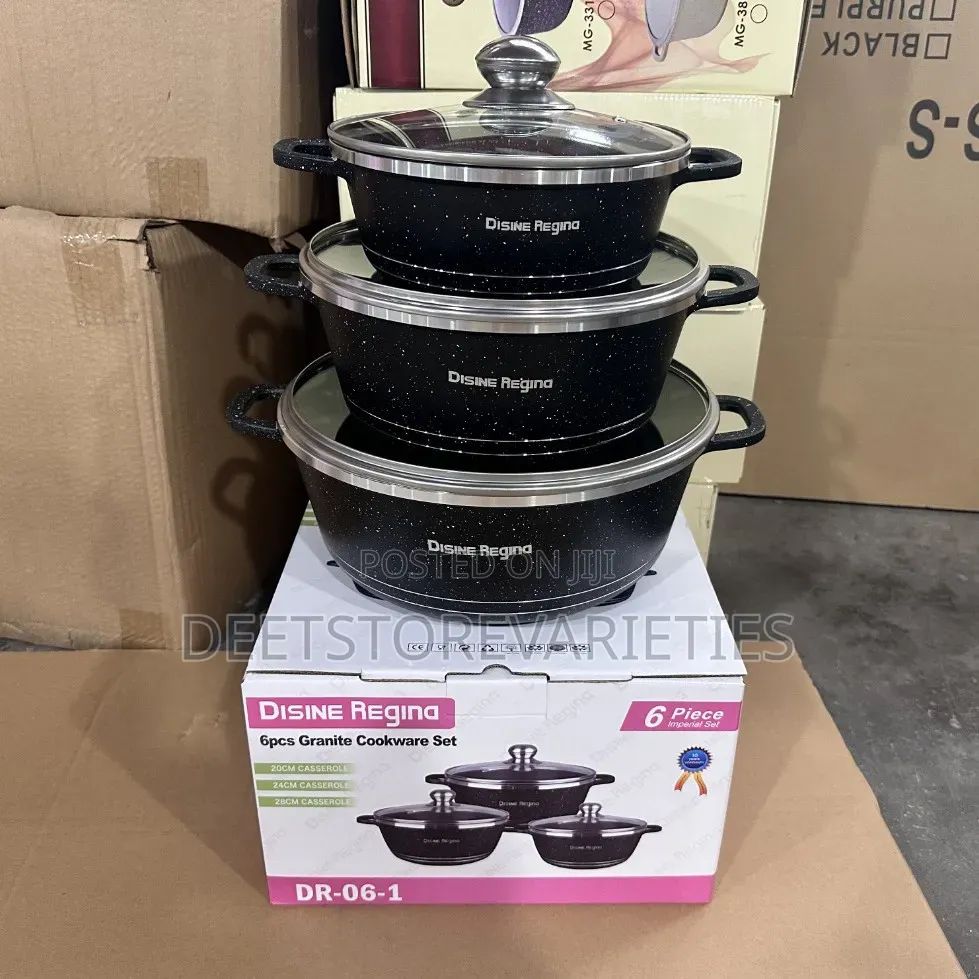 6pcs Cookware Non Stick Pot-Color Red