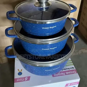 6pcs Cookware Non Stick Pot-Color Red