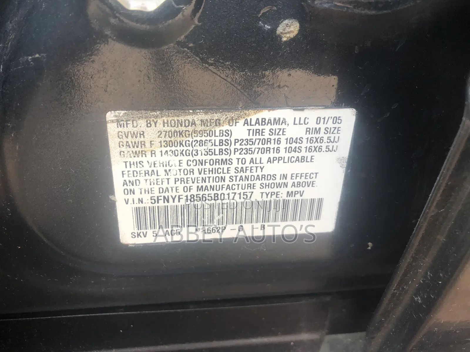 Honda Pilot 2005 Gray