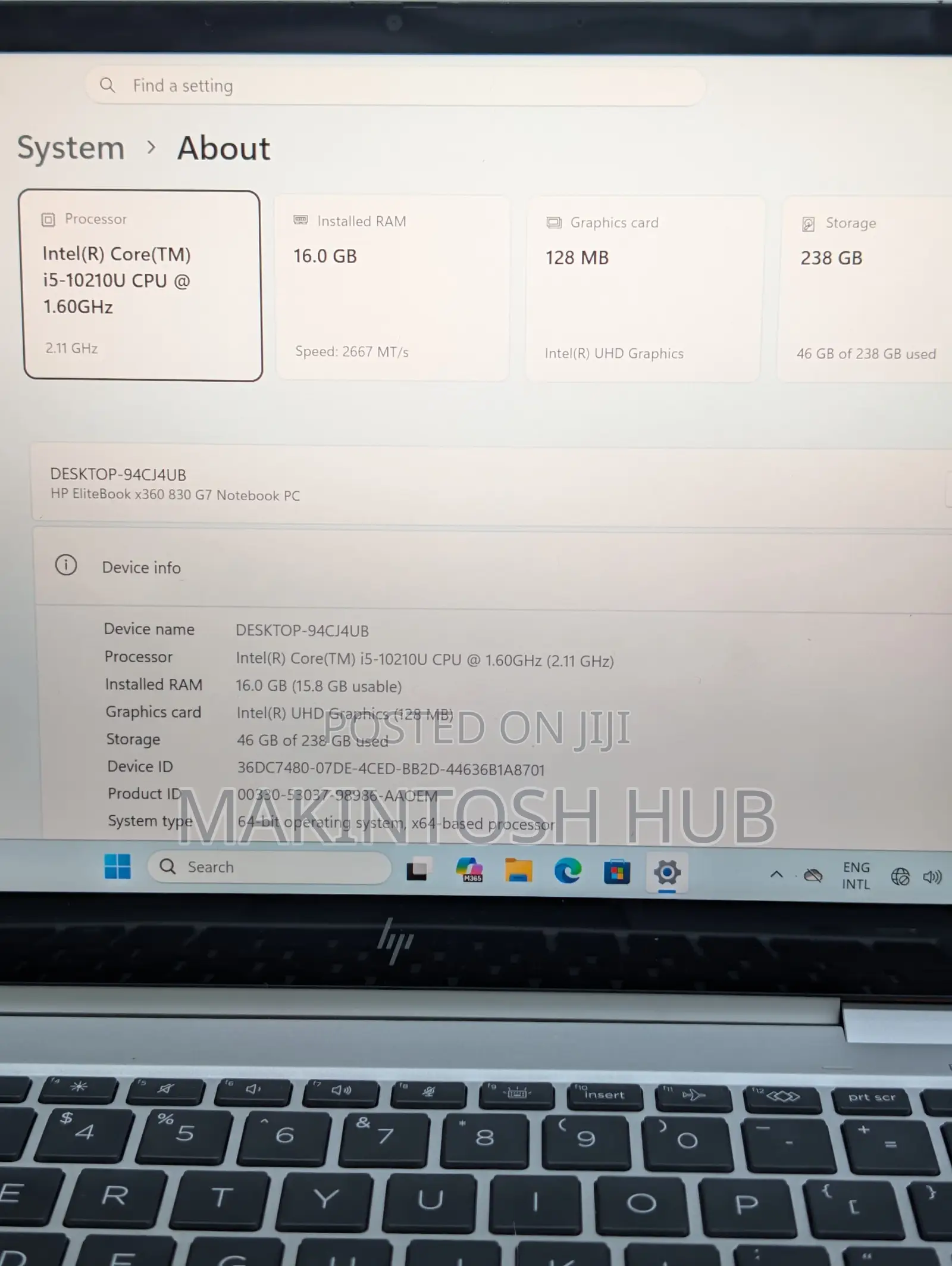 Laptop HP EliteBook 830 G7 16GB Intel Core i5 SSD 256GB