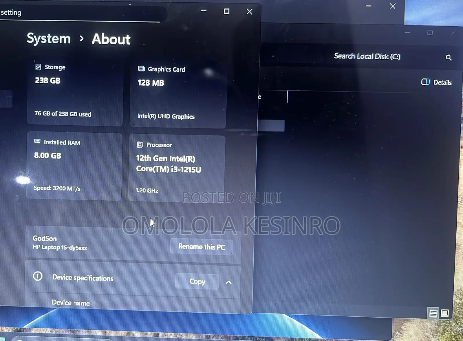 Laptop HP 15 8GB Intel Core i3 SSD 256GB