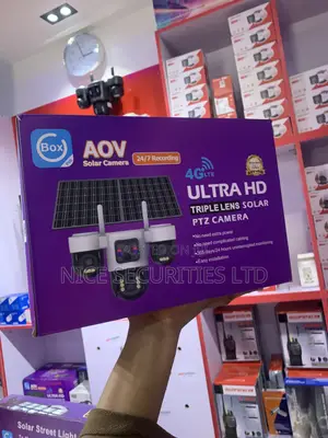 AOV Ultra HD Triple Lens Solar PTZ Camera 12MP