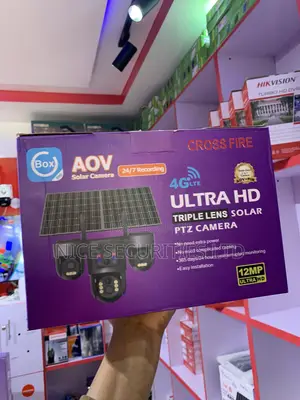 AOV Ultra HD Triple Lens Solar PTZ Camera 12MP